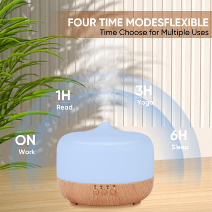 HAPPTWS 1000ml Essential Oil Diffuser with Remote Control - 7 Color LED for Large Rooms