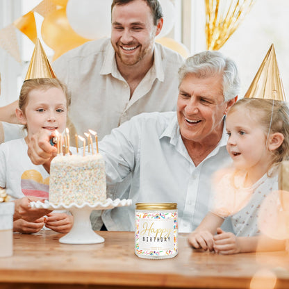 Happy Birthday Candle – Vanilla Cream 7oz Scented Candle with Sprinkles | Unique Birthday Gifts
