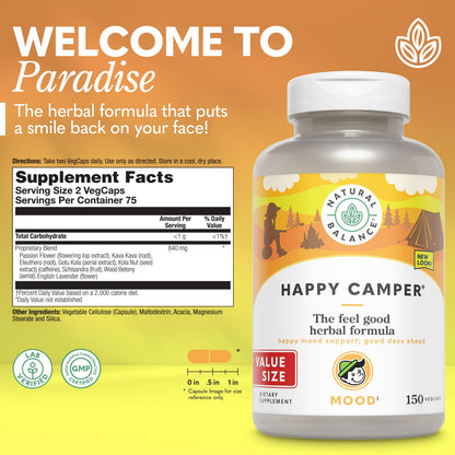 Natural Balance Happy Camper Mood Support – Kava Kava, Gotu Kola & Passion Flower