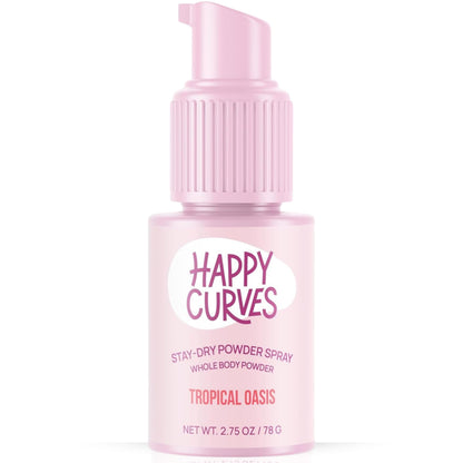 HAPPY CURVES Comfort Powder – Talc-Free Anti-Chafe Powder for Inner Thighs & Private Areas | Tropical Oasis