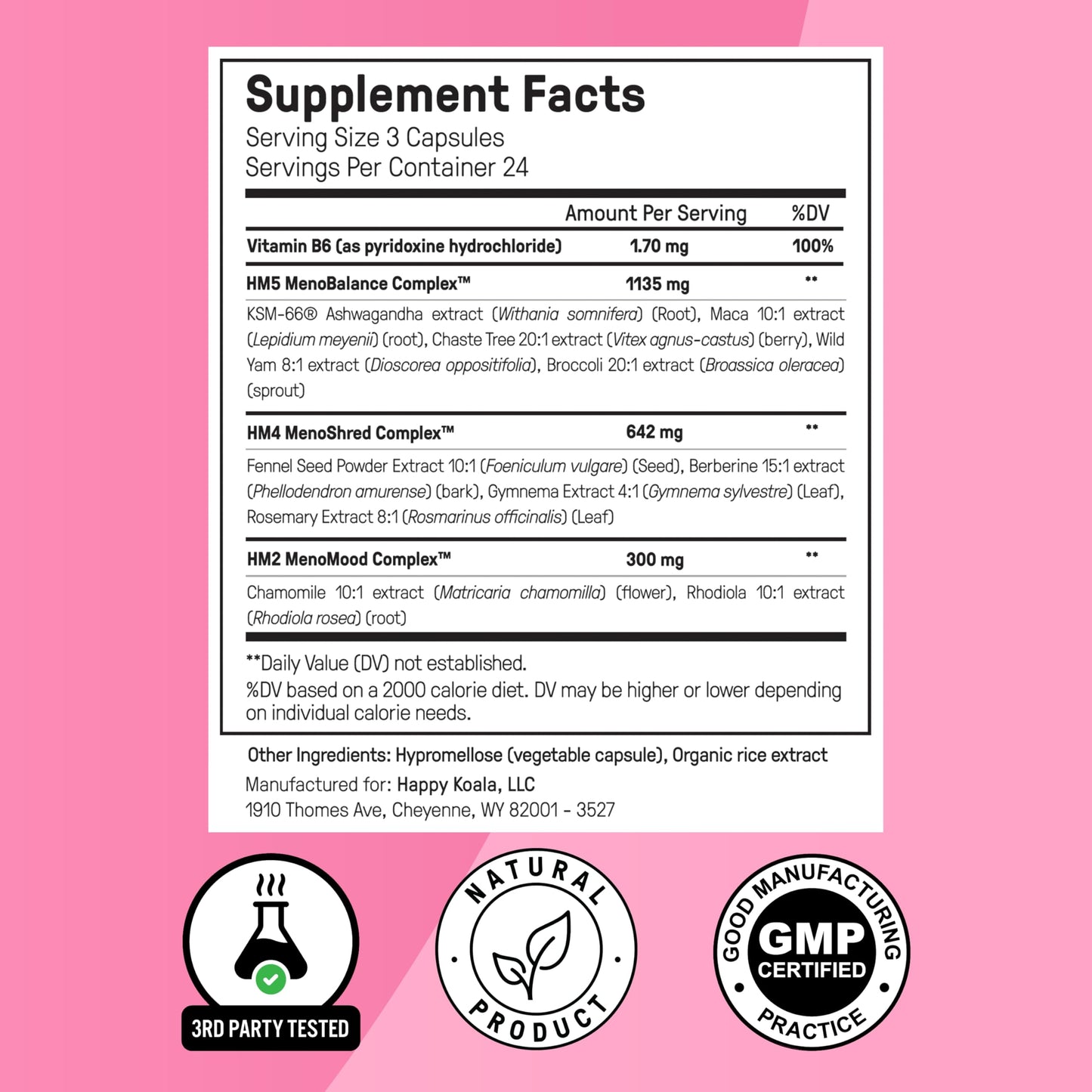 Happy Mammoth Hormone Harmony — Natural Hormonal Support for Women, 72 Capsules