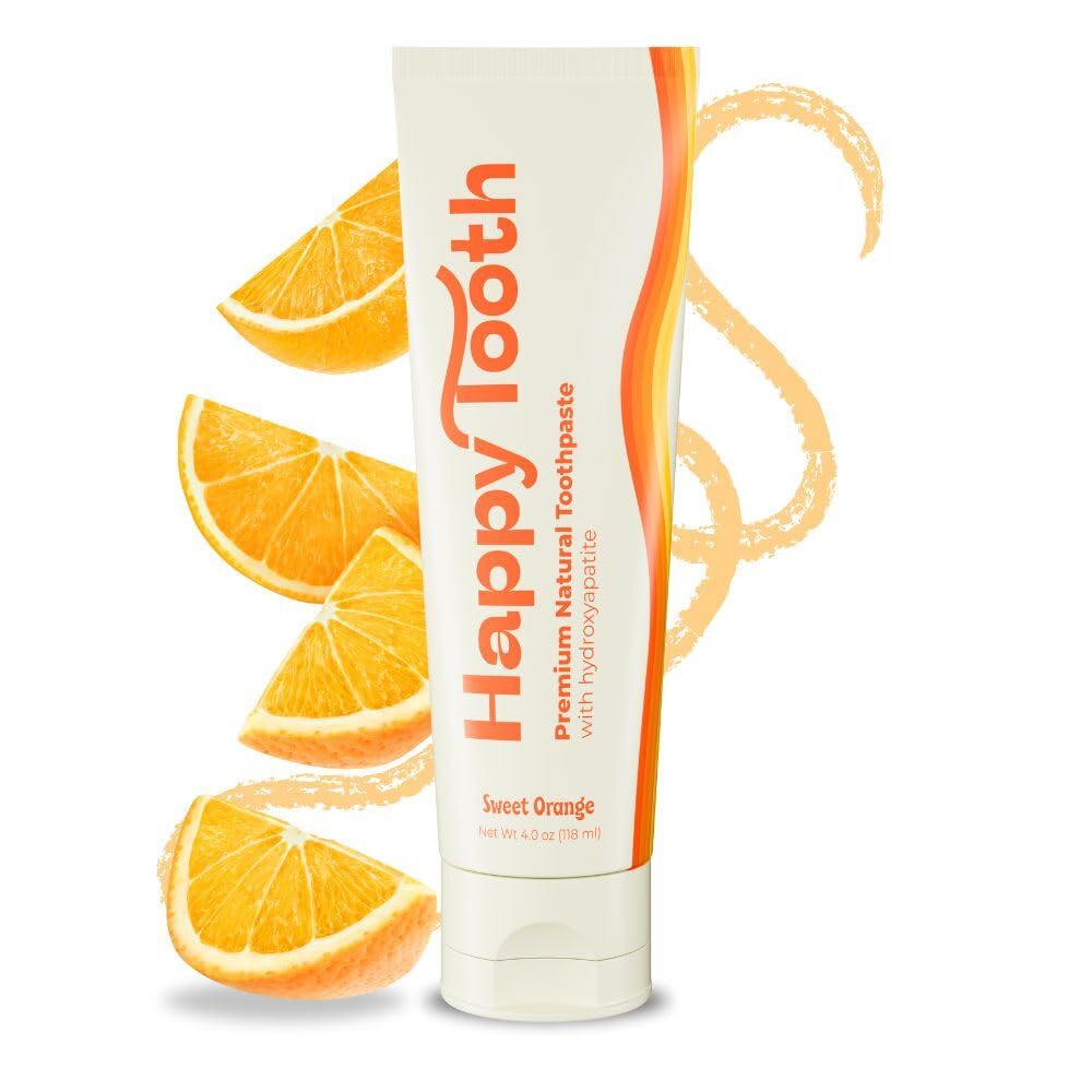 Happy Tooth Hydroxyapatite Toothpaste - Fluoride Free, Enamel Safe (4oz)