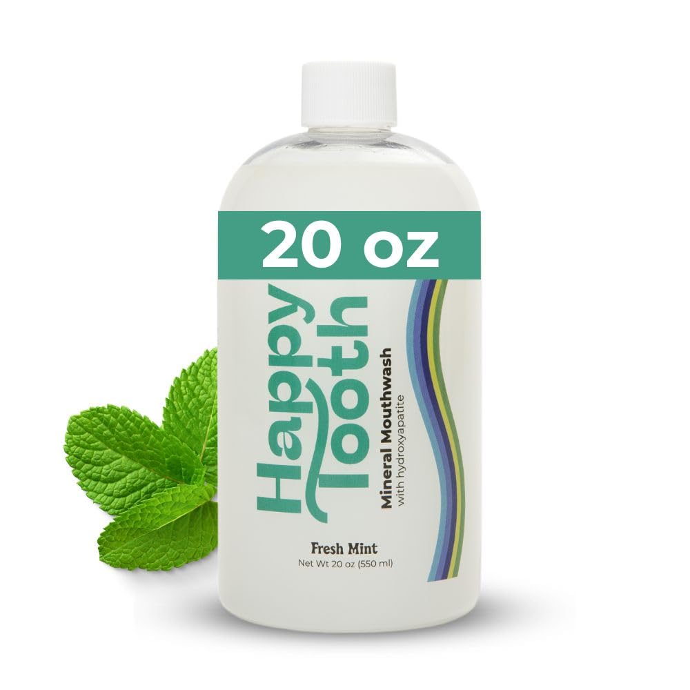 Happy Tooth Hydroxyapatite Mouthwash – Fluoride Free, Remineralizing for Enamel Strength