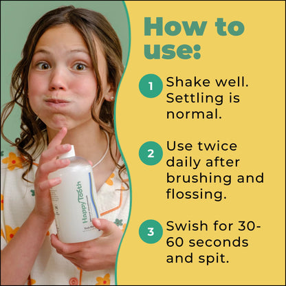 Happy Tooth Hydroxyapatite Mouthwash – Fluoride Free, Enamel Remineralization, Dentist-Formulated