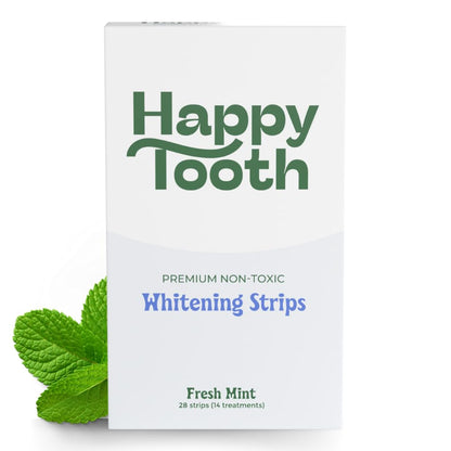 Happy Tooth Natural Whitening Kit – Sensitive Teeth Strips, Enamel Safe