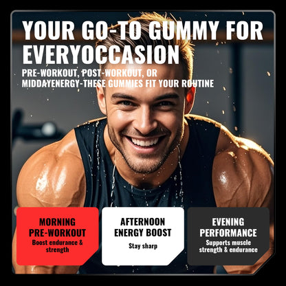 Happyummmm Creatine Monohydrate Gummies 2.5g per Gummy - Strawberry 90 ct | Vegan, Gluten-Free, Non-GMO