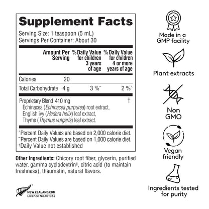 Harker Herbals Children's Deep Lung Support Syrup - Plant-Based, Natural Mint