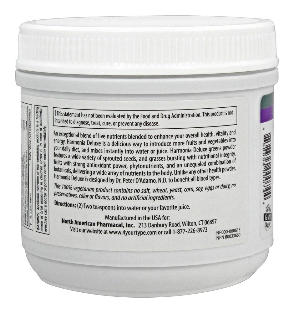 D'Adamo Harmonia Deluxe, 7 Ounce | Personalized Nutrition