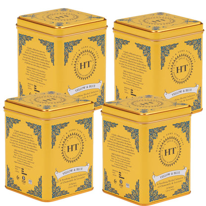 Harney & Sons Yellow and Blue Herbal Tea – Chamomile & Lavender, 20 Count per Tin (Pack of 4)