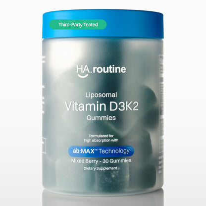 Haroutine Liposomal Vitamin D3 + K2 Gummies – Mixed Berry, 5000 IU D3 & 100 mcg MK-7, Non-GMO, 30 Servings