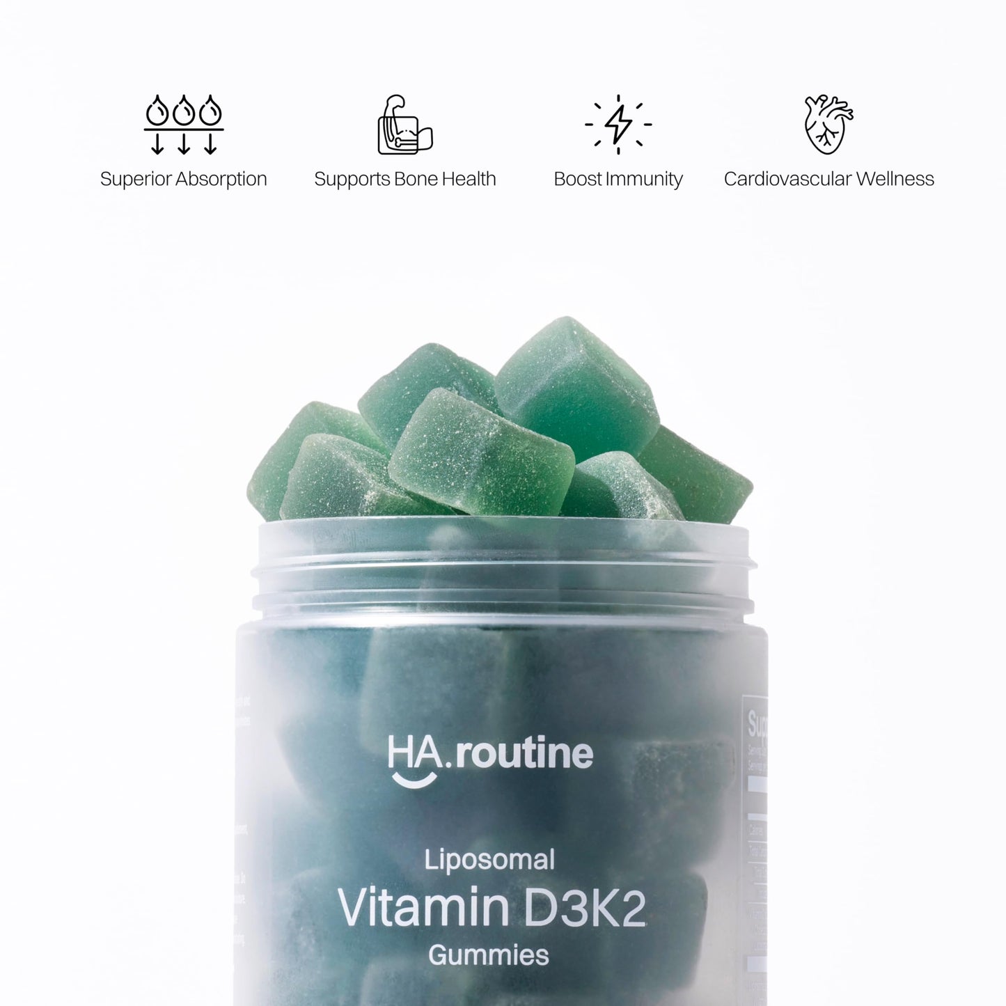 Haroutine Liposomal Vitamin D3 + K2 Gummies – Mixed Berry, 5000 IU D3 & 100 mcg MK-7, Non-GMO, 30 Servings
