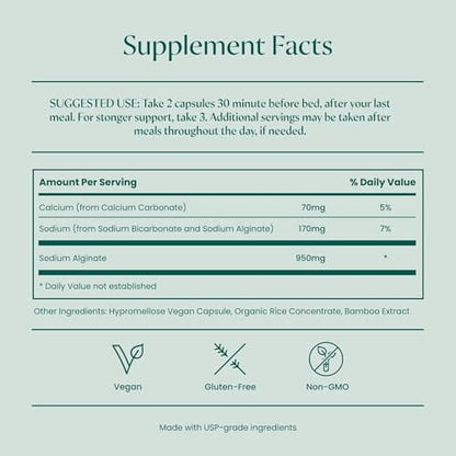 HartSpan Khelp All-Natural Reflux Support – Premium Alginate, Drug-Free, 60 Vegan Capsules