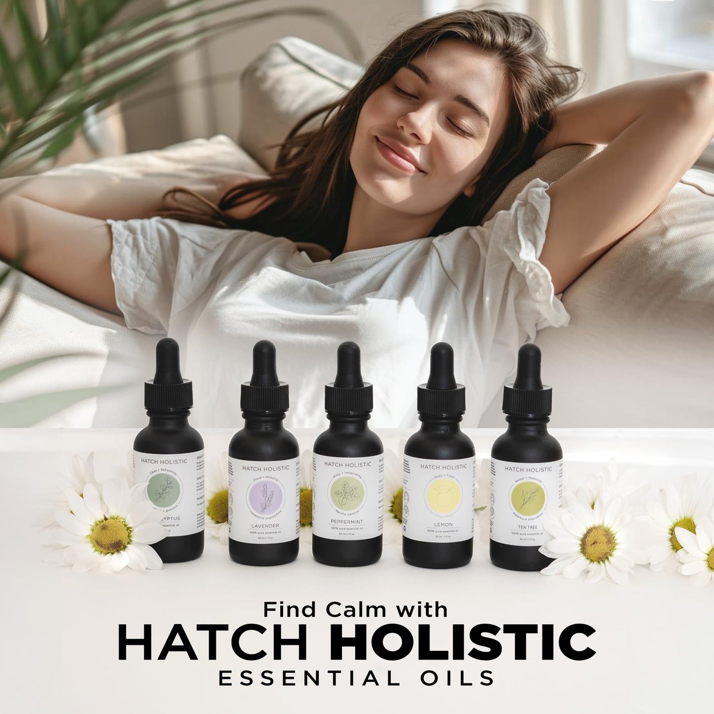 Hatch Holistic Lemon Essential Oil 1oz – 100% Natural Citrus Oil for Diffuser, Aromatherapy, Cleaning & Skincare