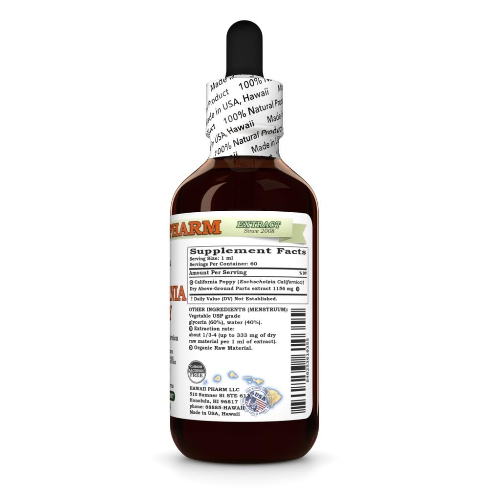 California Poppy Alcohol-Free Liquid Extract – Nervous System Support | HawaiiPharm 2 oz