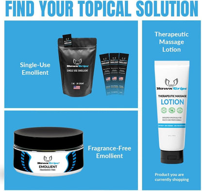 8oz Therapeutic Massage Lotion – Unscented, Non-Greasy | HawkGrips (Pack of 6)