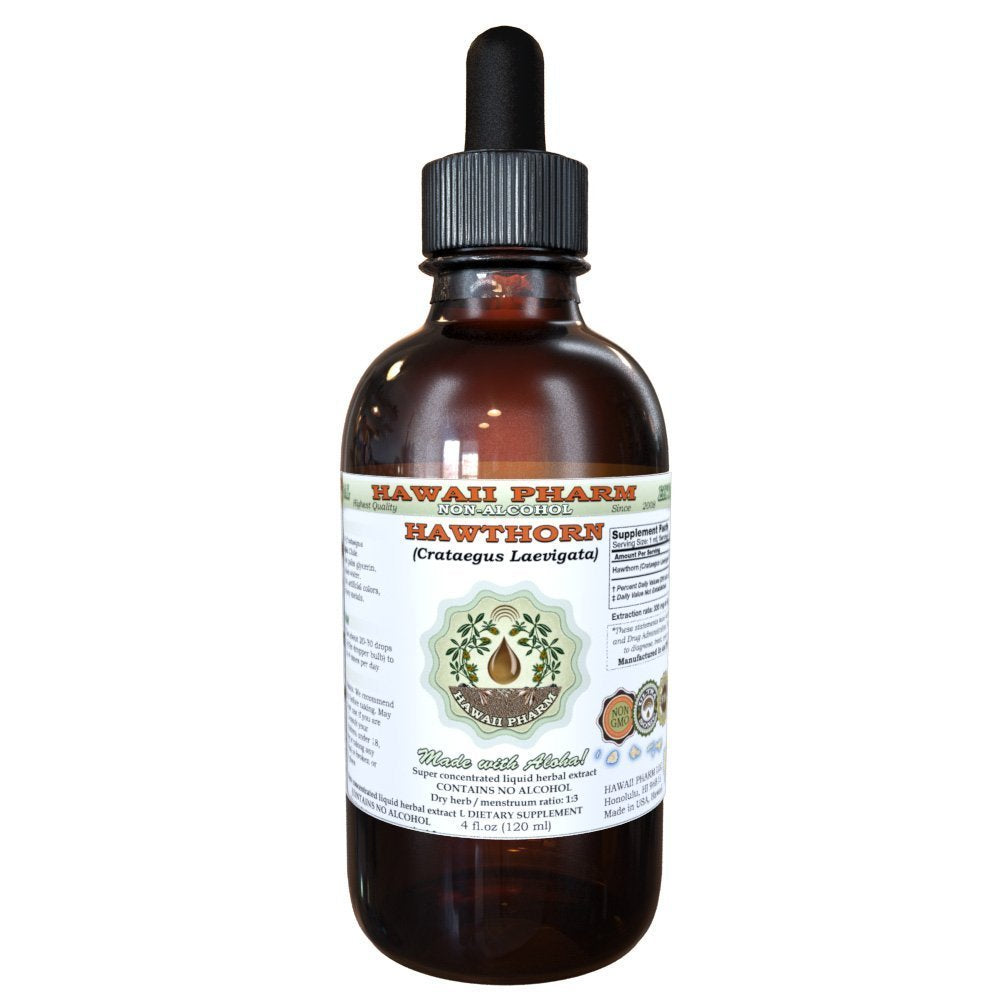 Hawaii Pharm Hawthorn Alcohol-Free Liquid Extract 2 oz | Crataegus Laevigata Glycerite