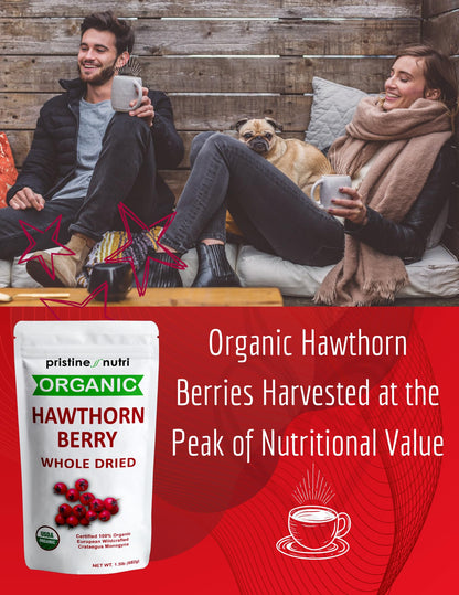 1.5 lb Organic Hawthorn Berries – Dried Bulk for Tea | Heart Health & Stress Relief