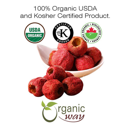 Organic Hawthorn Berries Whole – 1 lb (Albania) | Kosher • Vegan • Non-GMO