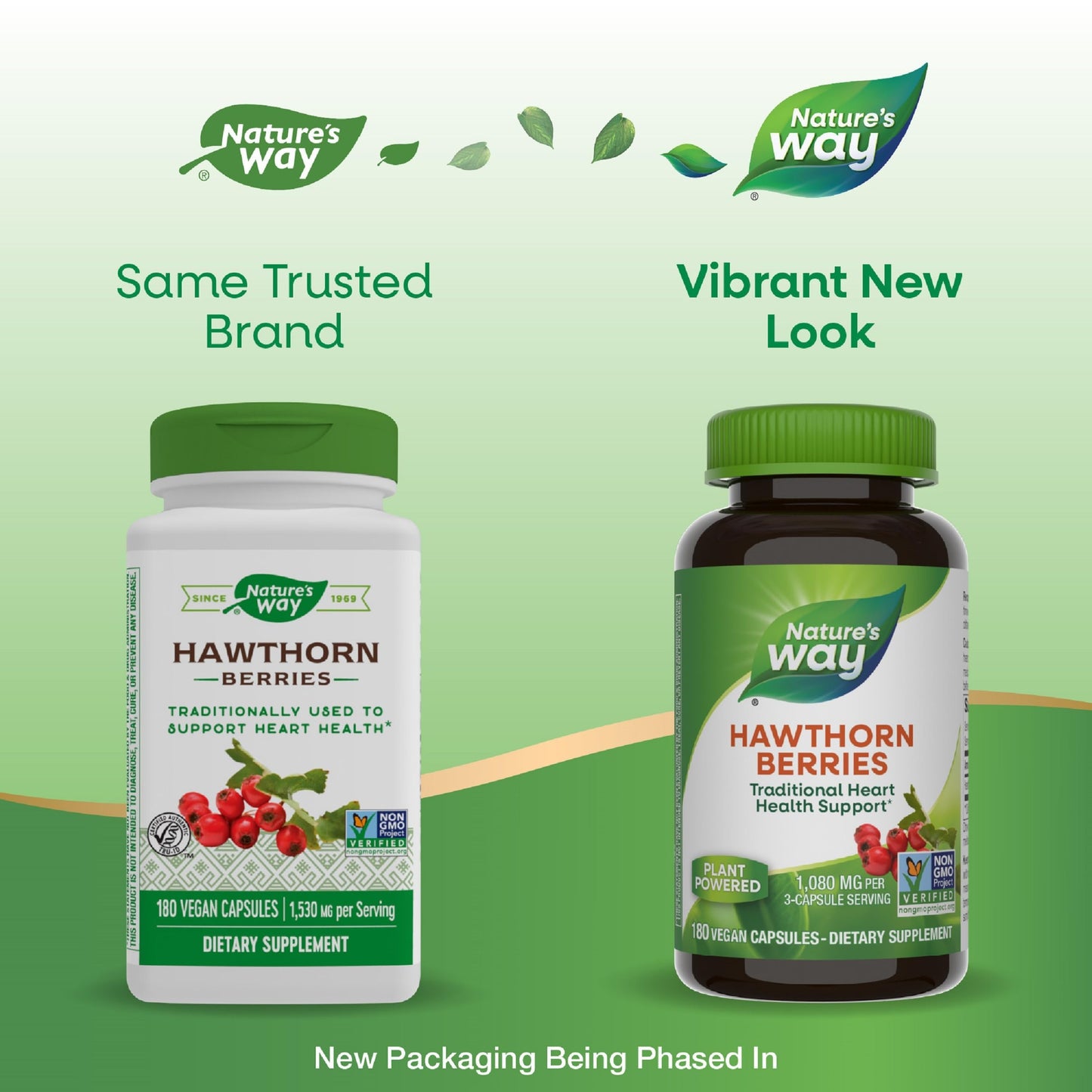 Nature's Way Hawthorn Berries - Heart Health Support, 180 Vegan Capsules (2 Pack) Packaging May Vary