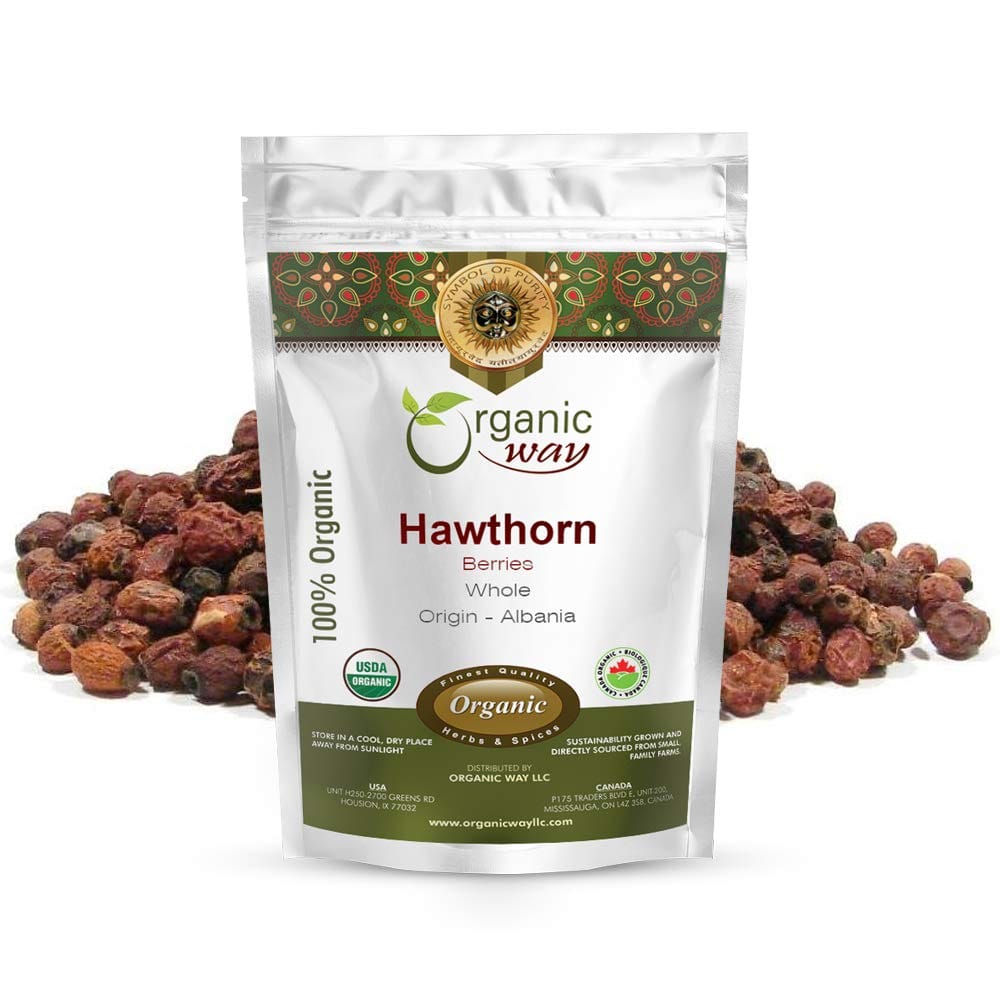 Organic Hawthorn Berries Whole – Albanian Wild-Harvest (4 oz) | Kosher, Vegan, Non-GMO, USDA Certified