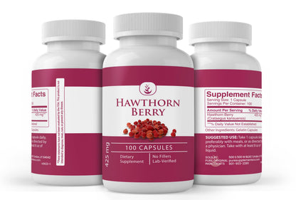 Hawthorn Berry 100 Capsules - Pure Original Ingredients, Lab Verified