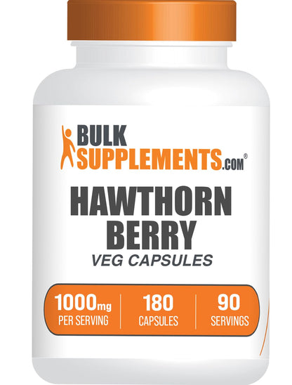 Hawthorn Berry Capsules 1000mg - Gluten Free | BulkSupplements 180 Count