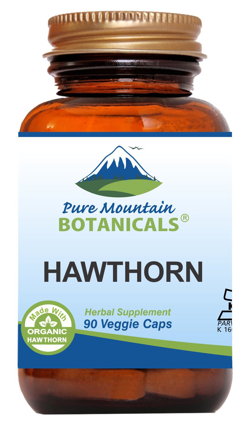 Pure Mountain Botanicals Hawthorn Berry Capsules – Kosher Vegan 1000mg Organic Hawthorn Berry Supplement
