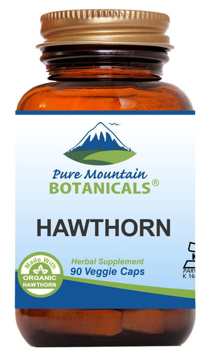 Pure Mountain Botanicals Hawthorn Berry Capsules – Kosher Vegan 1000mg Organic Hawthorn Berry Supplement