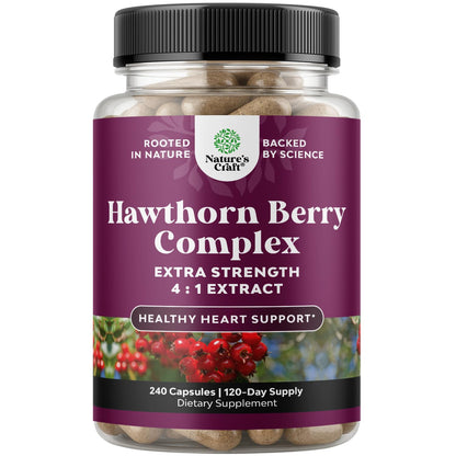 High Strength Hawthorn Berry Capsules 4-1 – Heart Health & Digestion (240 Count)