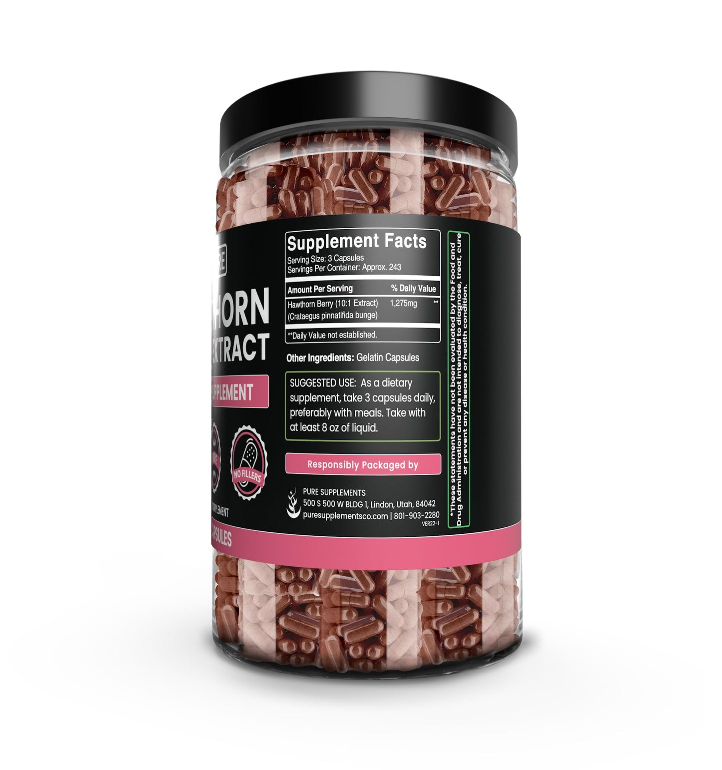 Pure Original Ingredients Hawthorn Berry Extract (730 Capsules) Pure & Natural, No Additives Or Fillers