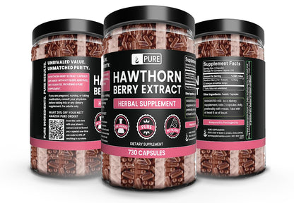 Pure Original Ingredients Hawthorn Berry Extract (730 Capsules) Pure & Natural, No Additives Or Fillers