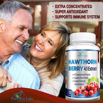 YUMMYVITE Hawthorn Berry 4:1 Extract (120 Caps) – Immune Support