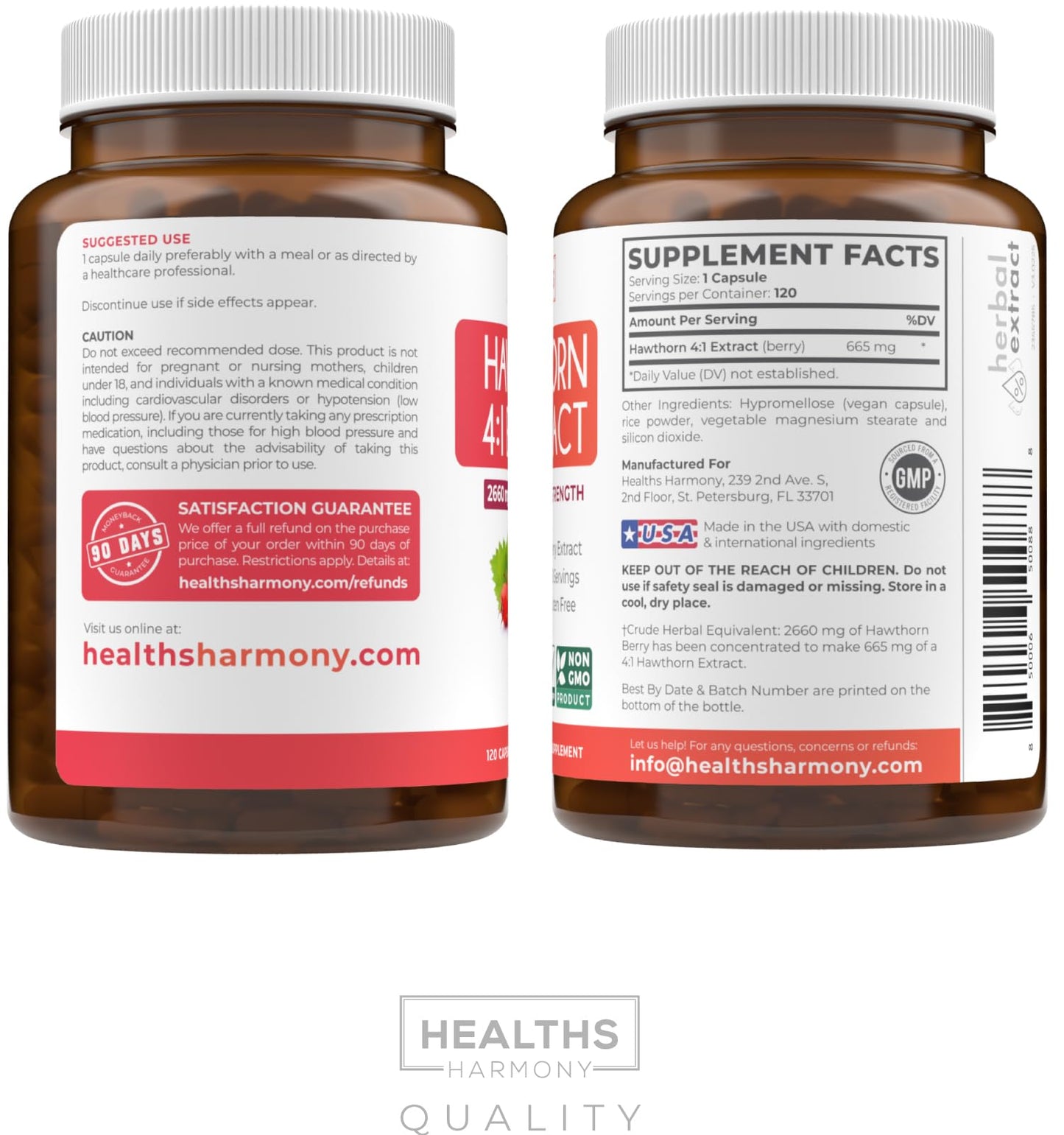 Super Potent Hawthorn Berry Extract Capsules – 4 Month Supply, Heart & Digestive Health (Vegan, Non-GMO, Gluten Free)