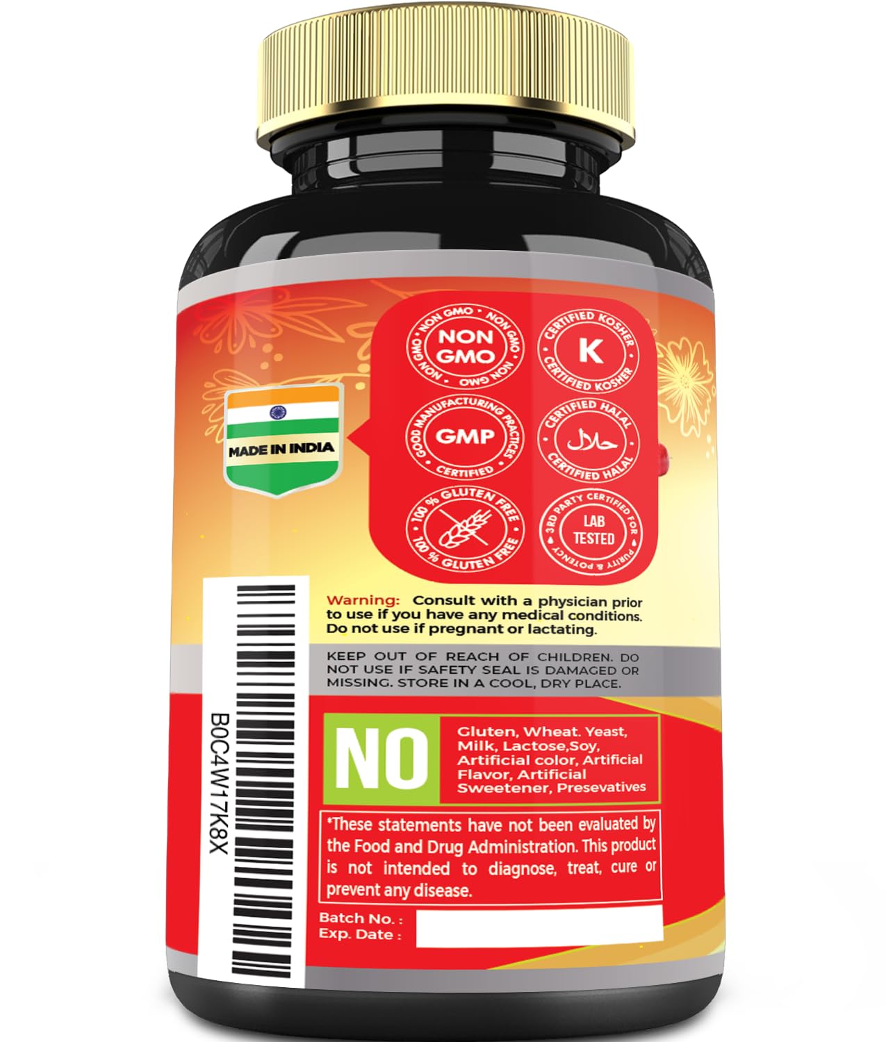 Hawthorn Berry Extract Capsules – 120 Vegan (4 Months) with Beet Root, Ashwagandha & Turmeric