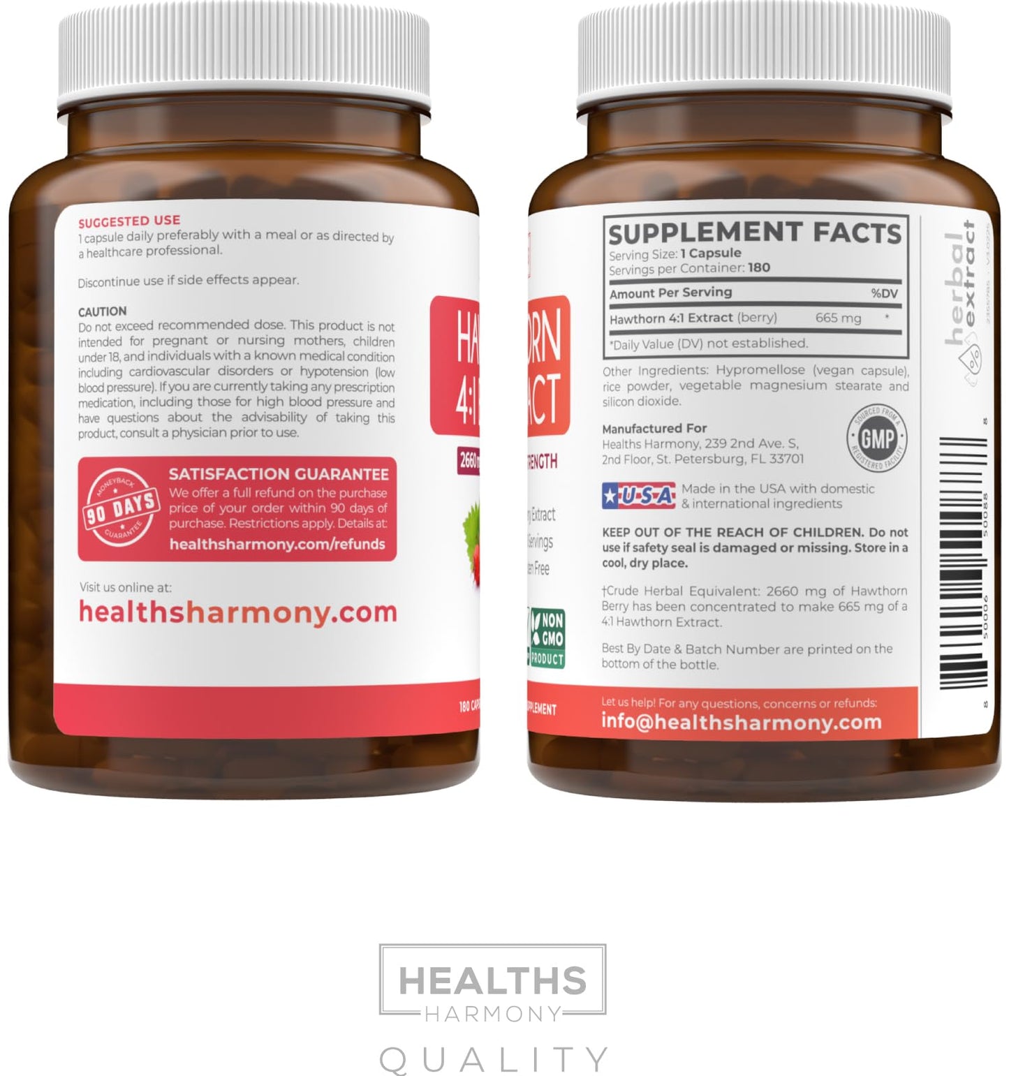 Super Potent Hawthorn Berry Extract Capsules – Extra Strength for Heart Health (Vegan, Non-GMO, Gluten Free)