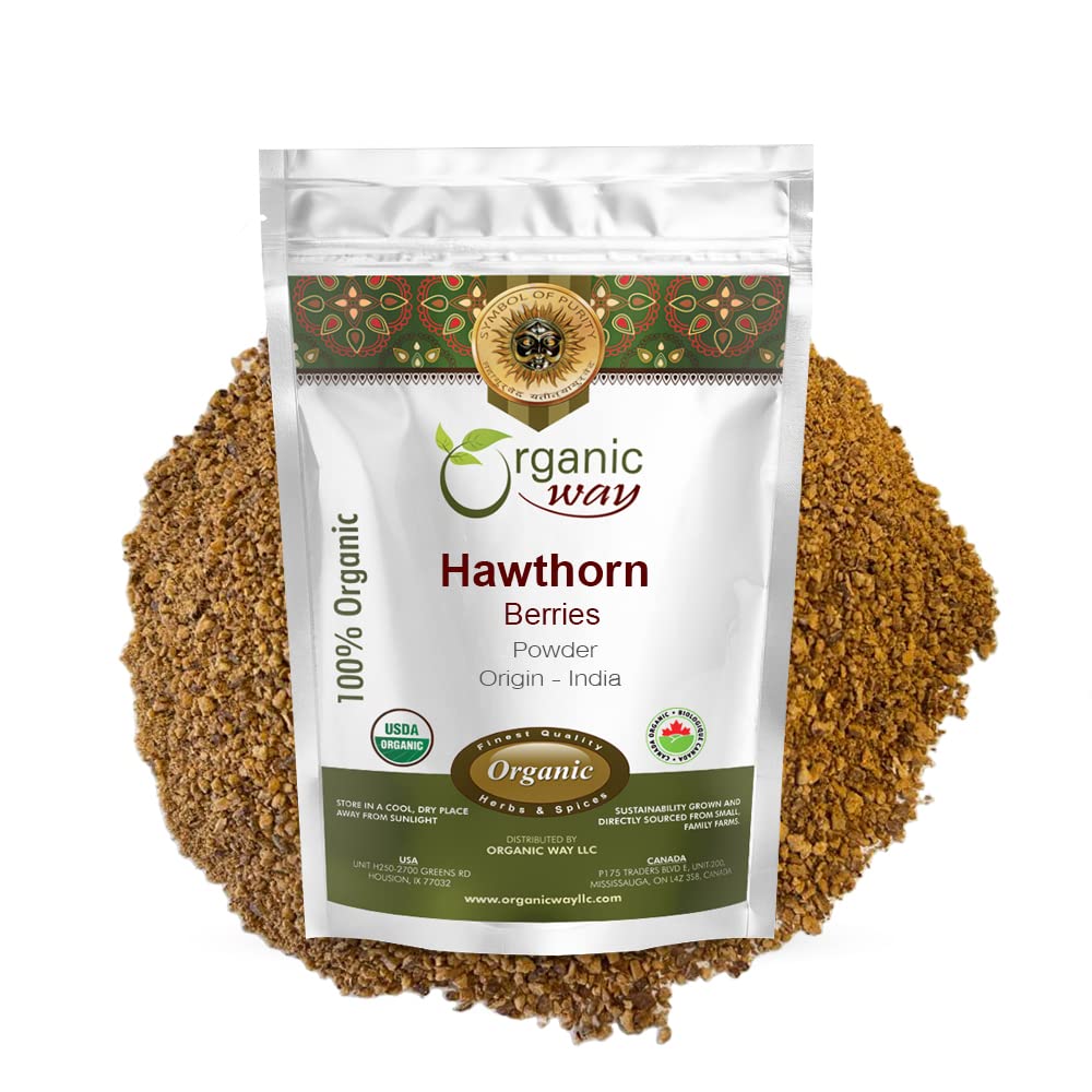 Organic Hawthorn Berry Powder (Crataegus monogyna) – European Wild-Harvest (Albania) – Kosher, Vegan, Non-GMO, Gluten Free – USDA Certified – 8 oz