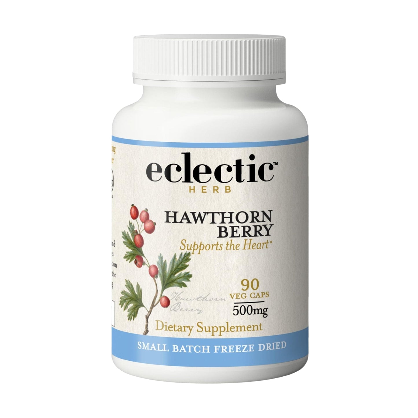 Eclectic Institute Hawthorn Berry – Raw Freeze-Dried, Non-GMO | 90 CT (500 mg)