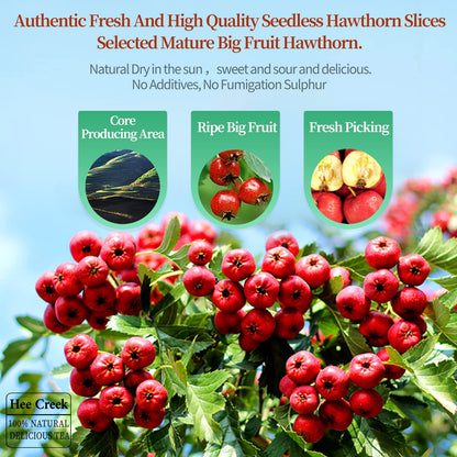 Hee Creek Hawthorn Berry Tea – Seedless Dried Hawthorn Slices, 7.06oz/200g, Sun-Dried Hawthorn for Tea Infusion