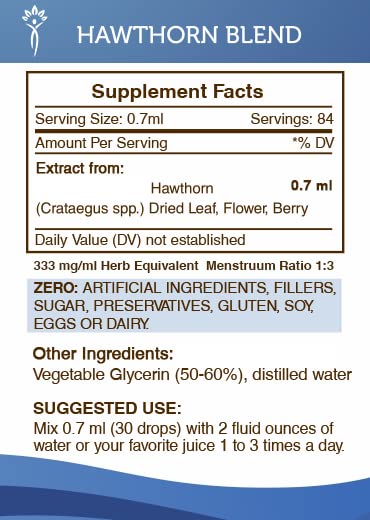 Secrets of the Tribe Hawthorn Blend Tincture - Alcohol-Free Extract, 2 oz