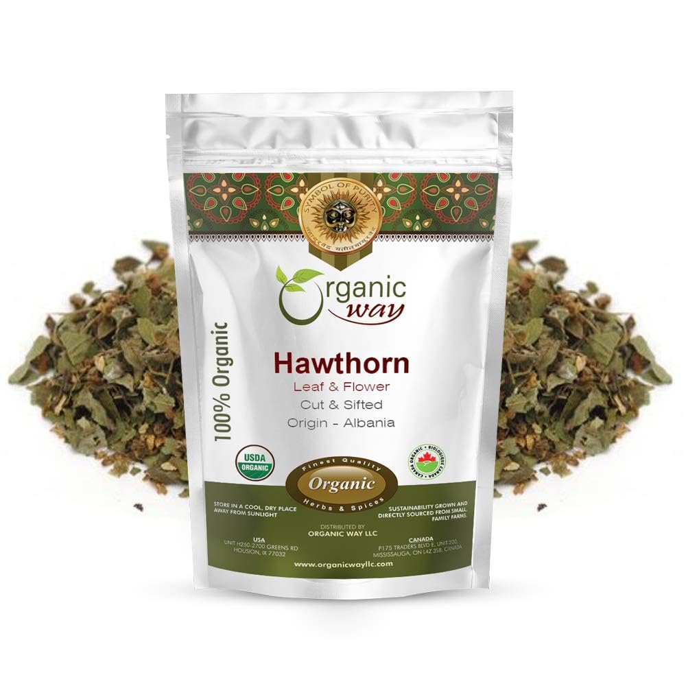 Organic Hawthorn Leaf & Flower Cut & Sifted — Herbal Tea (2 oz) | Albania Origin, Non-GMO, Kosher