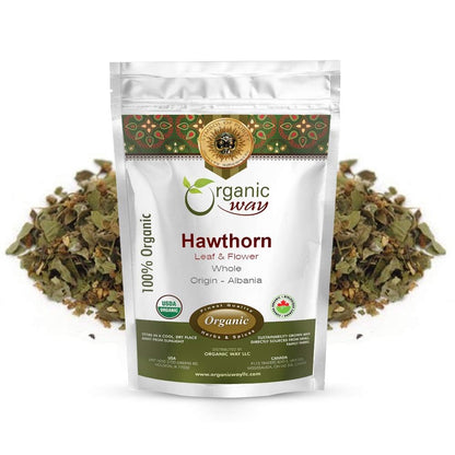 Organic Hawthorn Leaf & Flower Whole – Herbal Tea | European Wild-Harvest, Albania Origin | Kosher & USDA Certified | Non-GMO & Gluten Free | 2 oz