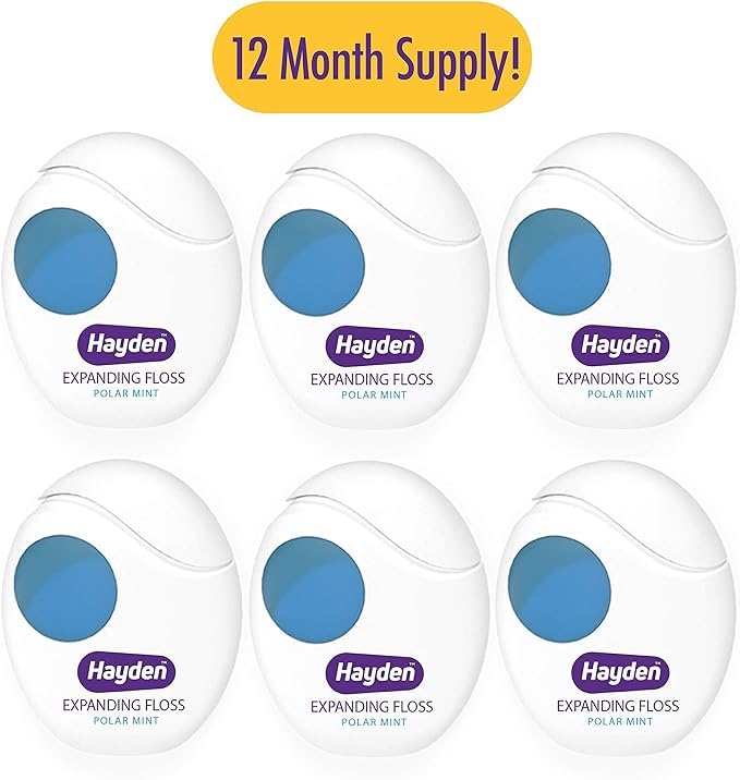 Hayden Enamel Care Dental Floss – Sensitive Gums, Mint, 30 Yards x6