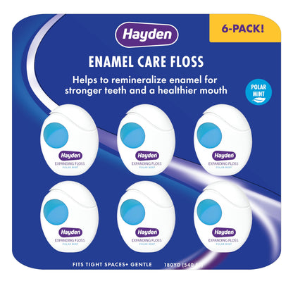 Hayden Enamel Care Dental Floss – Sensitive Gums, Mint, 30 Yards x6