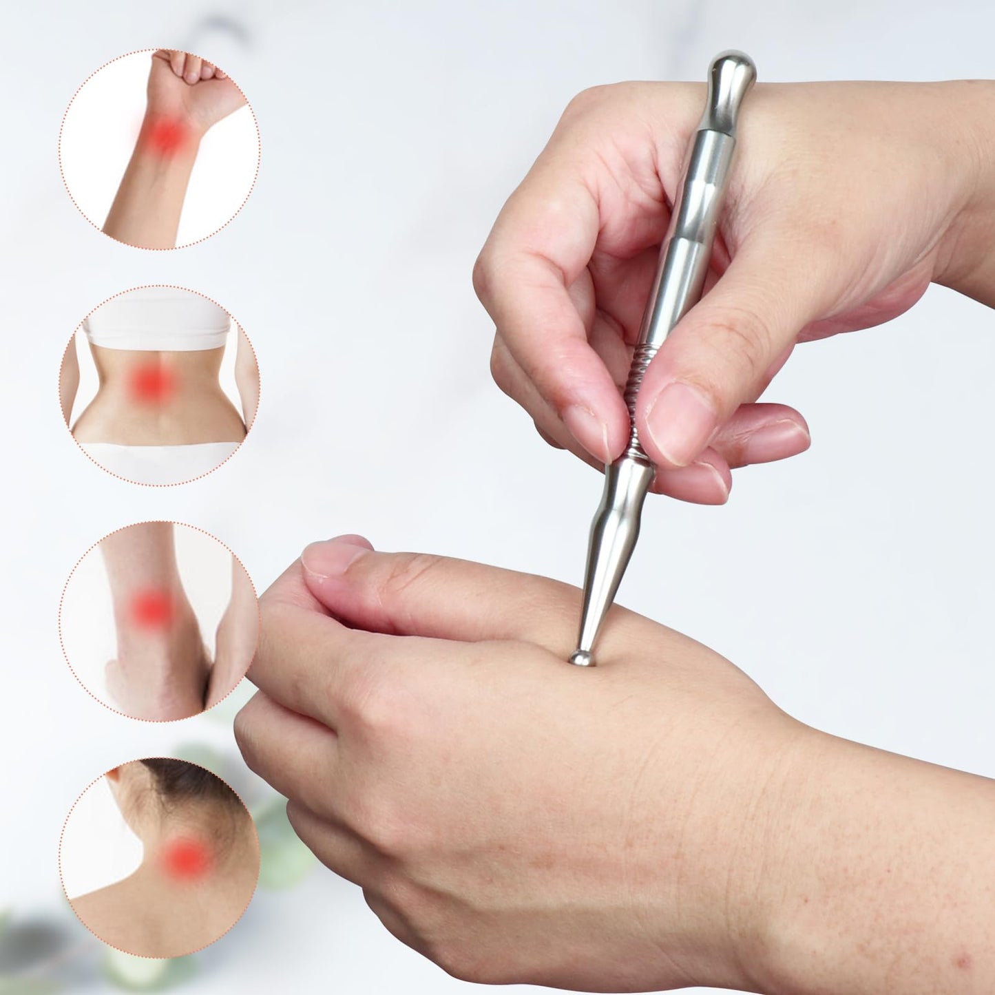 HAZUU Stainless Steel Gua Sha Tool & Acupuncture Pen – Deep Tissue Massage (JGS-3)