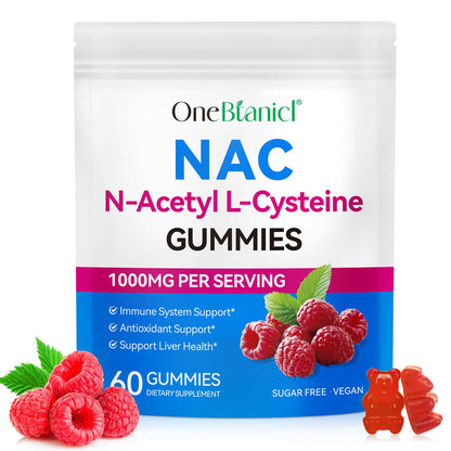 HBIKCLYC NAC Gummies | NAC Supplement for Immune Support | Sugar-Free, Non-GMO | 60 Count