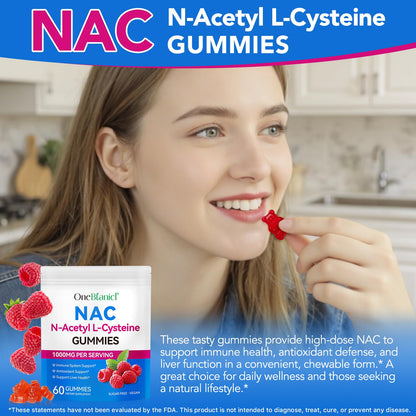 HBIKCLYC NAC Gummies | NAC Supplement for Immune Support | Sugar-Free, Non-GMO | 60 Count