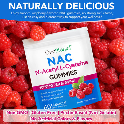 HBIKCLYC NAC Gummies | NAC Supplement for Immune Support | Sugar-Free, Non-GMO | 60 Count