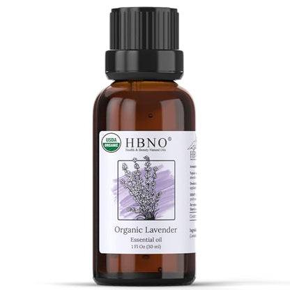 HBNO California Organic Lavender Essential Oil – 1 fl oz (30ml) | USDA Certified Organic