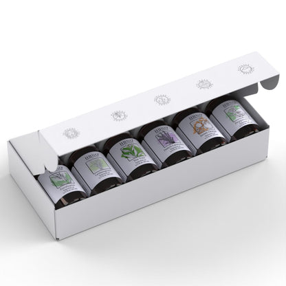 HBNO Essential Oils Set (10ml) - Top 6 Oils for Aromatherapy, DIY Skincare & More | Lavender, Eucalyptus, Tea Tree, Peppermint, Orange, Lemongrass