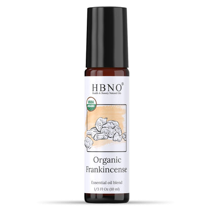 HBNO Organic Frankincense Roll-On - 10 ml Travel Size, USDA Organic, MCT Oils